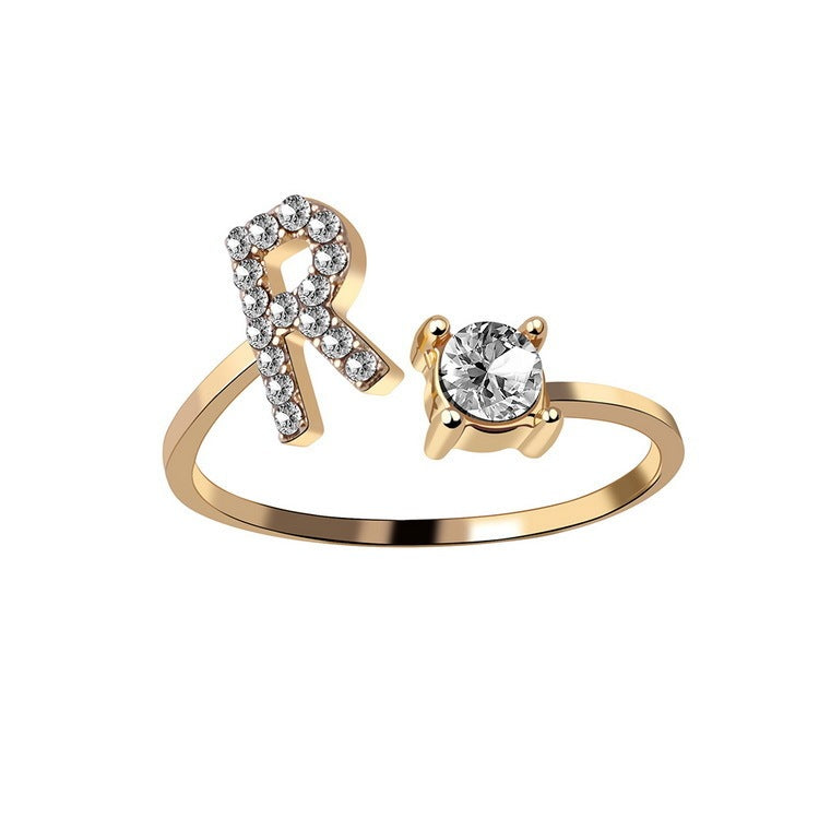 AlphaCharm 26-Letter Initial Ring
