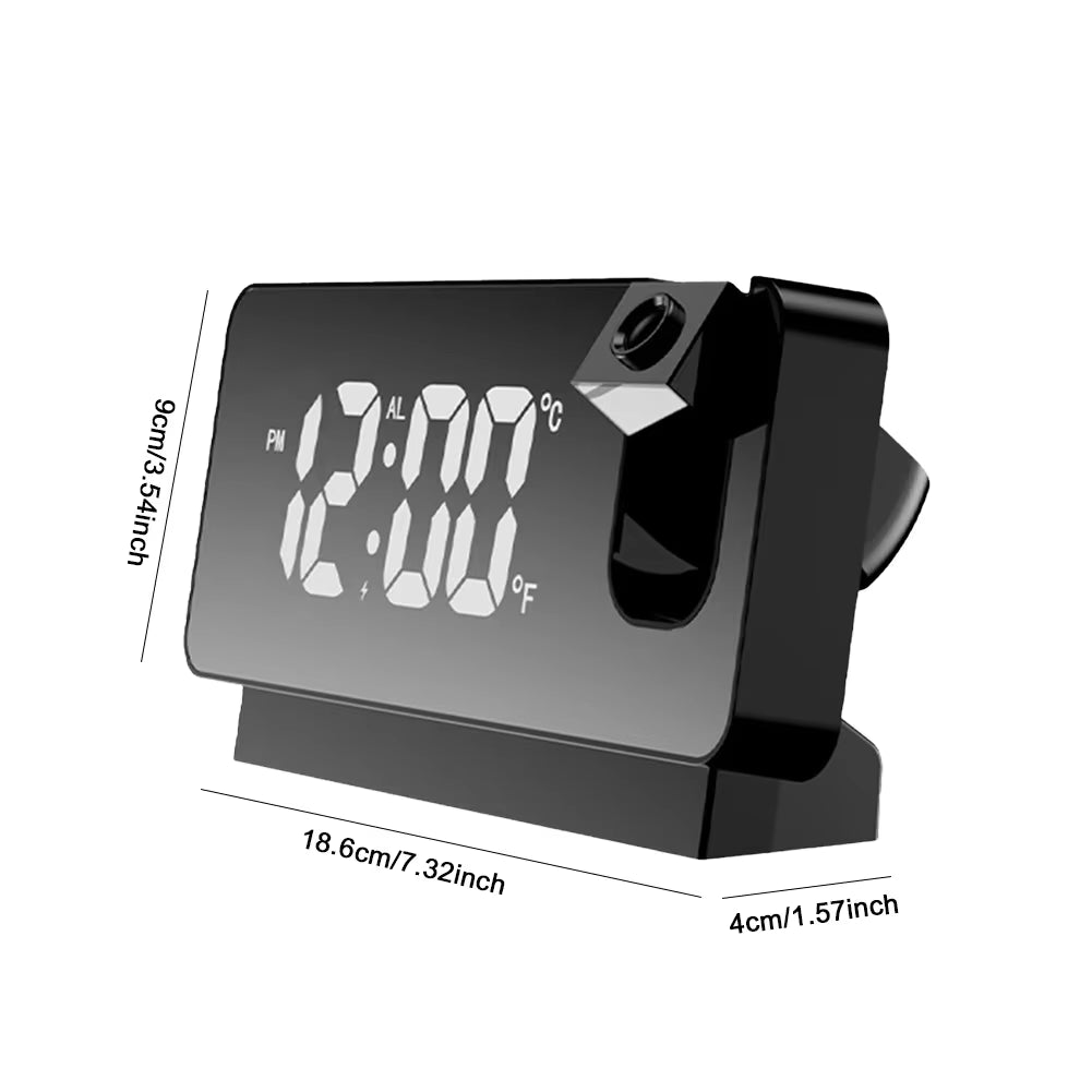 🕒 GlowTime™ Projection Alarm Clock – LED Display with Temperature & 180° Ceiling Projection