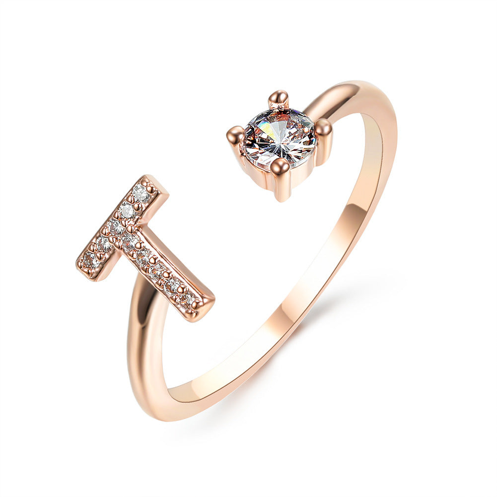 AlphaCharm 26-Letter Initial Ring