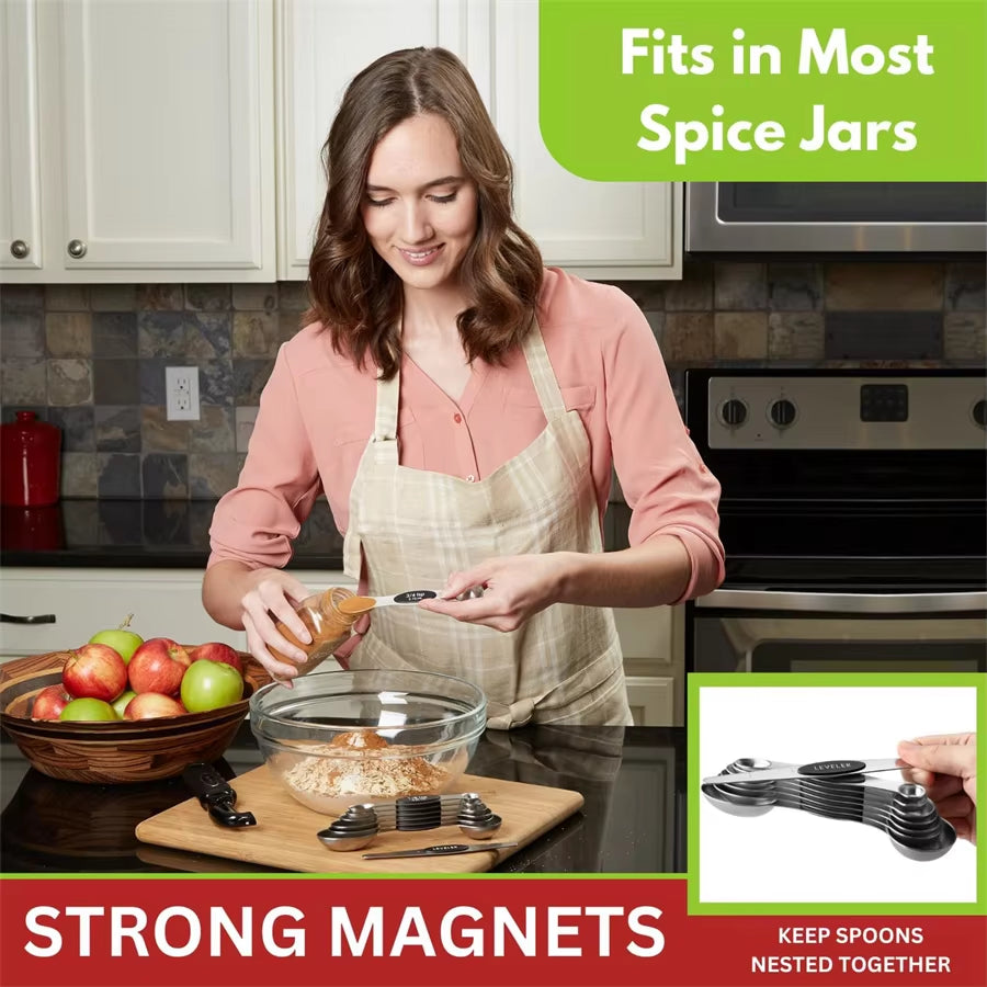 π Effortless Precision in Every Pinch β 8-Piece Magnetic Measuring Spoon Set