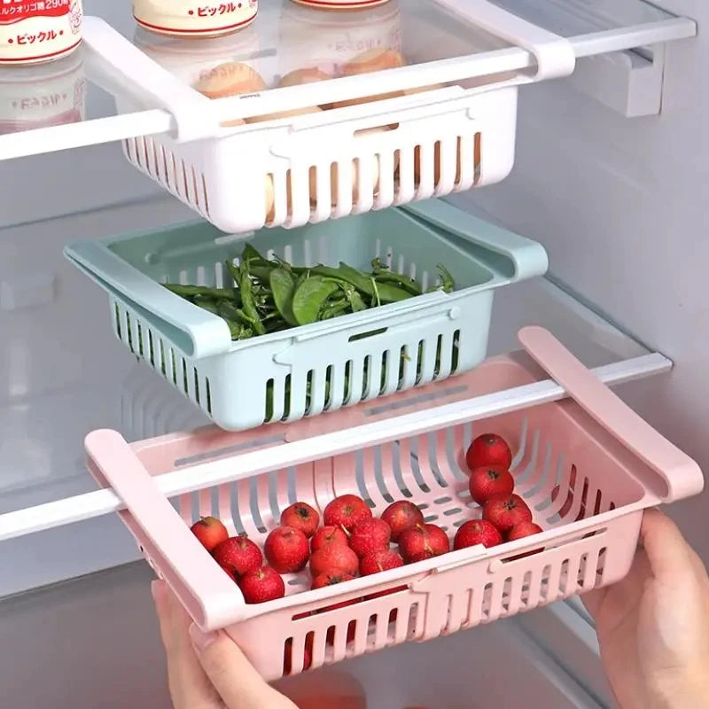 🧊 Maximize Your Kitchen Space – Multi-Functional Refrigerator Storage Basket