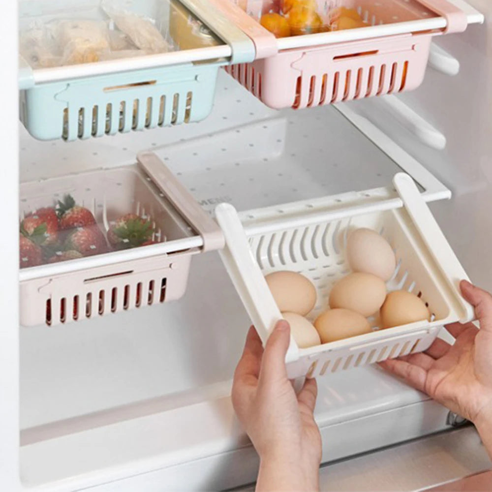 🧊 Maximize Your Kitchen Space – Multi-Functional Refrigerator Storage Basket
