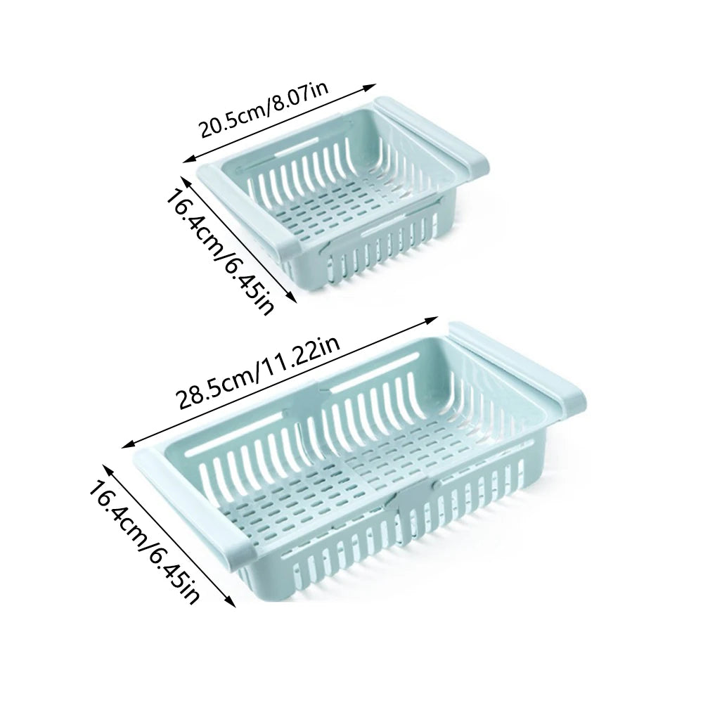 🧊 Maximize Your Kitchen Space – Multi-Functional Refrigerator Storage Basket