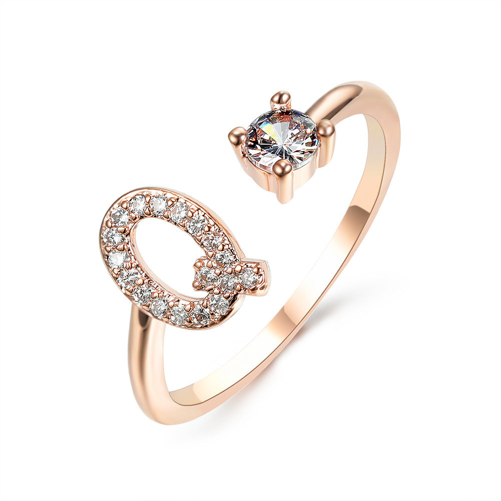 AlphaCharm 26-Letter Initial Ring