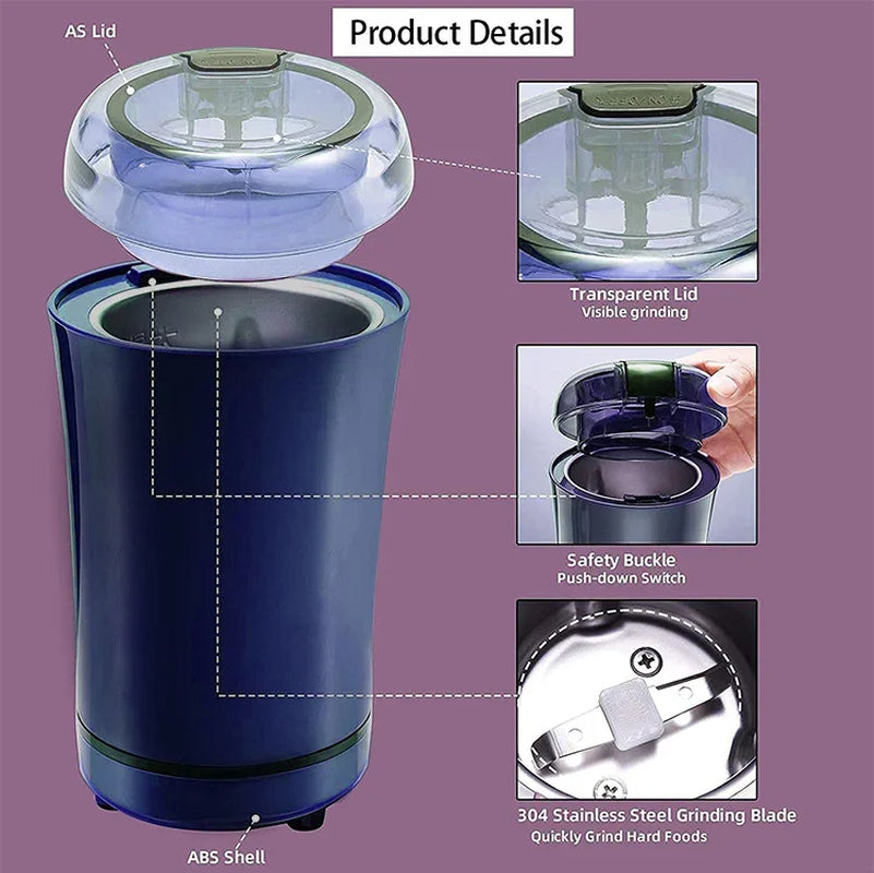 ⚡ GrindPro™ 2024 – Multi-Purpose Mini Electric Grinder for Coffee, Spices & More