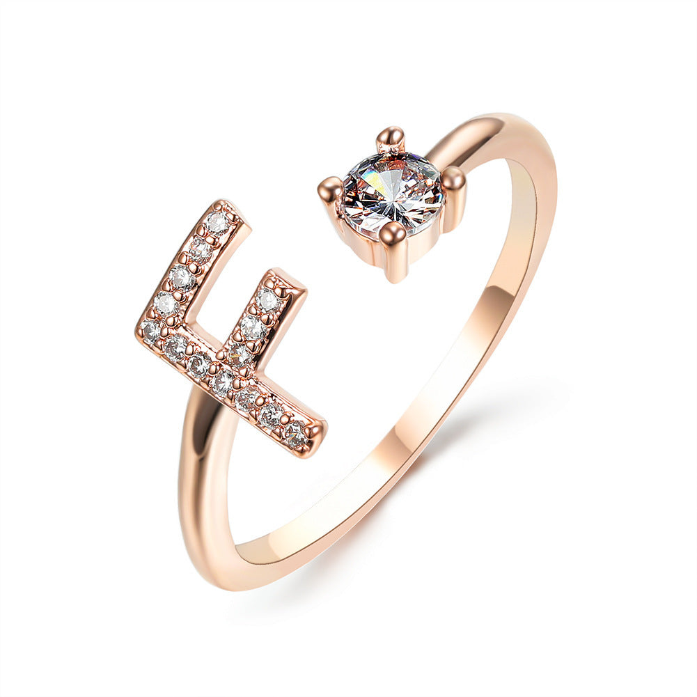 AlphaCharm 26-Letter Initial Ring