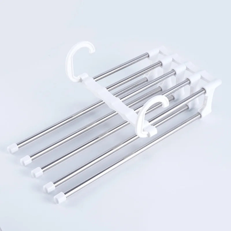 5 in 1 Magic Trousers Rack Closet Storage Organizer Multi-Layer Pants Rack Folding Clothing Hanger Wardrobe Storage Organization