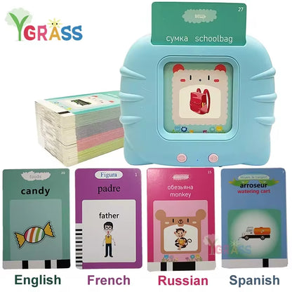 Educational Learning Talking Flash Cards for Kids, Audio Book, Gift, English Language, Russian, Spanish, French