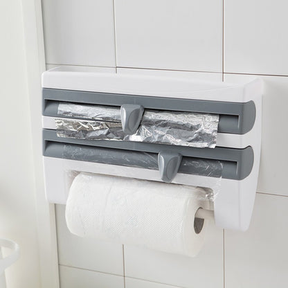 Declutter Your Kitchen & Keep Everything Within Reach—The 4-in-1 Wall-Mounted Kitchen Roll Holder!