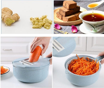 Ultimate 8-in-1 Vegetable Slicer & Grater – Speed Up Meal Prep, Effortless Cutting, & Mess-Free Cooking! ️
