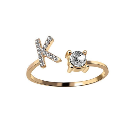 AlphaCharm 26-Letter Initial Ring