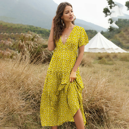 Blooming Paradise V-Neck Maxi—The Ultimate Summer Statement