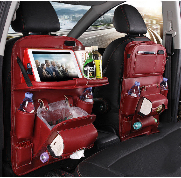 Keep Your Car Clutter-Free with the Ultimate PU Leather Multifunctional Seat Back Organizer!