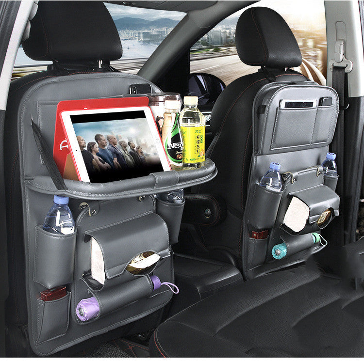 Keep Your Car Clutter-Free with the Ultimate PU Leather Multifunctional Seat Back Organizer!