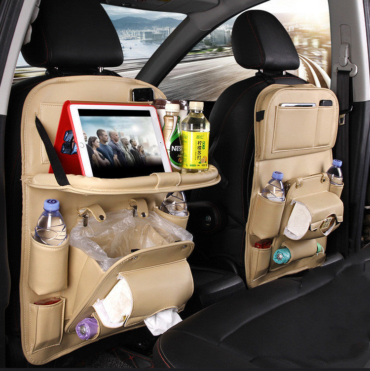 Keep Your Car Clutter-Free with the Ultimate PU Leather Multifunctional Seat Back Organizer!