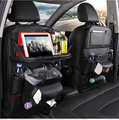 Keep Your Car Clutter-Free with the Ultimate PU Leather Multifunctional Seat Back Organizer!