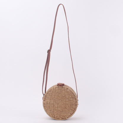 Round Straw Bags Women Summer Rattan Bag Handmade Woven Beach Cross Body Bag