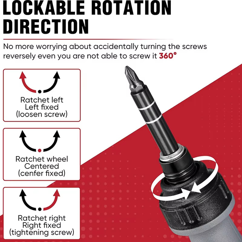 11 in 1 Ratchet Screwdriver Set Telescopic Screwdriver Two-Way ABS Handle Adjustment Forward Reverse Multifunctional Bits Driver