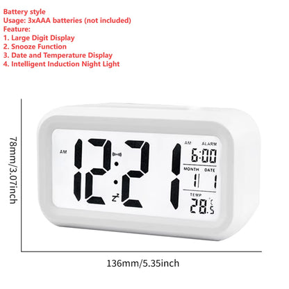 🕒 GlowTime™ Projection Alarm Clock – LED Display with Temperature & 180° Ceiling Projection