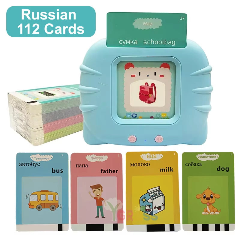 Educational Learning Talking Flash Cards for Kids, Audio Book, Gift, English Language, Russian, Spanish, French