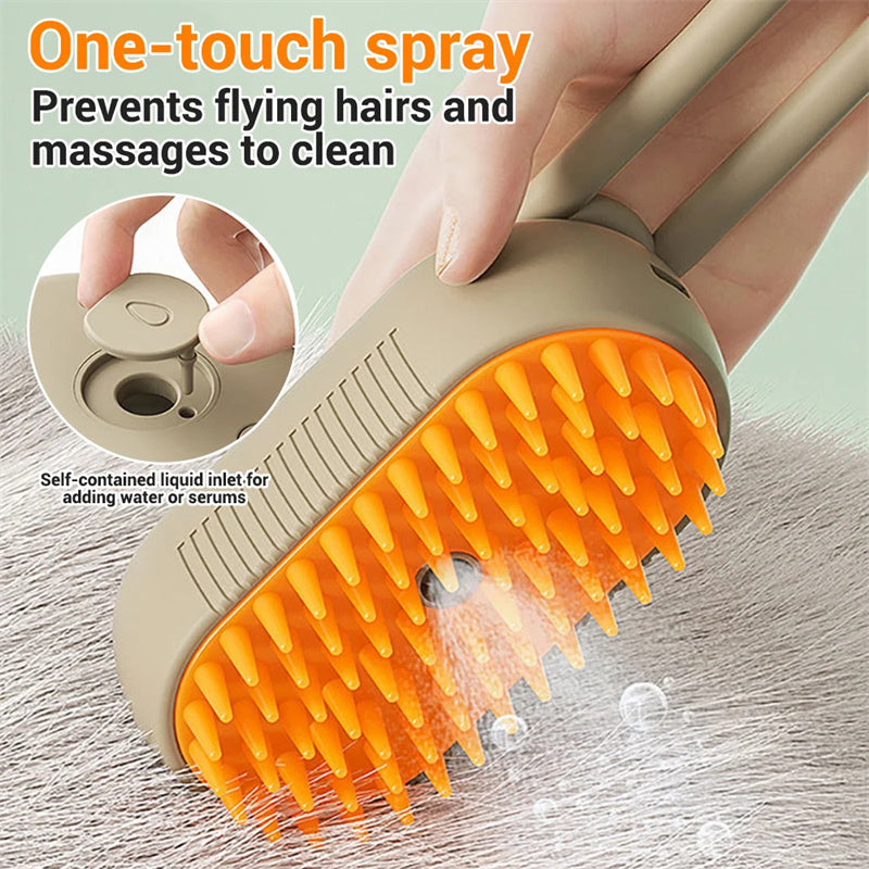 Cat & Dog Gentle Steam Grooming Brush