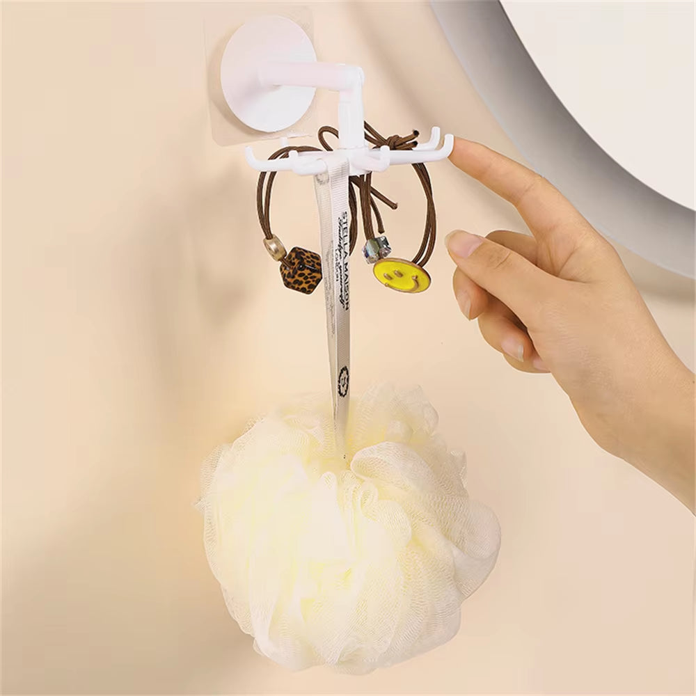 1/2/3Pc Kitchen Utensil Hanger with 7 Hooks 360 Degrees Rotated Kitchen Hook Punch-Free Utensils Storage Rack Multi-Purpose Hook