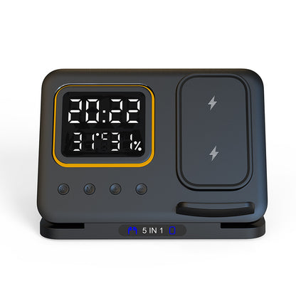 Power Up Your Life: 5-in-1 Wireless Charging Station with LED Alarm Clock