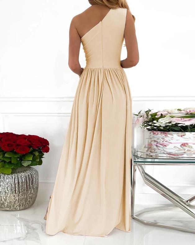 LuxeCurve One-Shoulder Maxi Dress