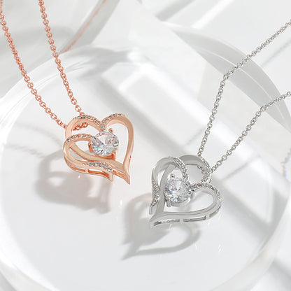 Sparkling Double Love Necklace