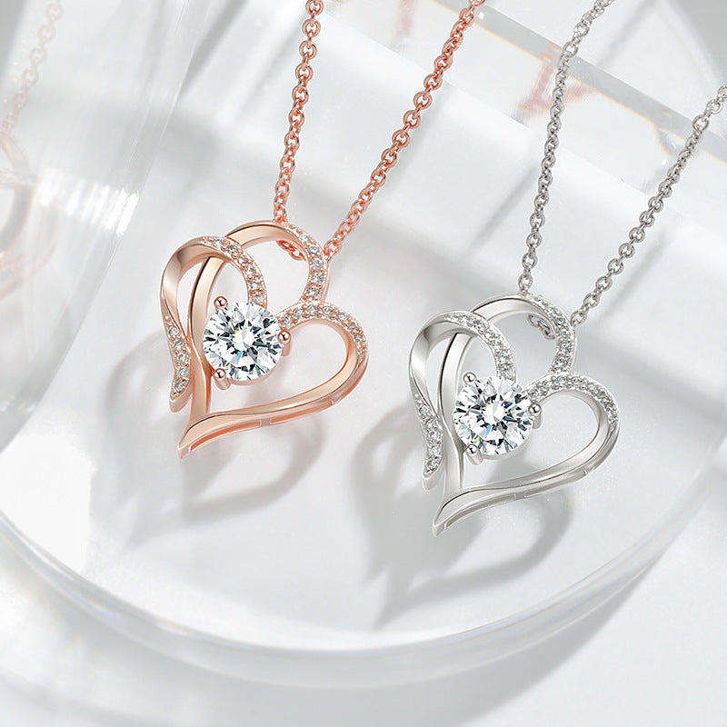 Sparkling Double Love Necklace