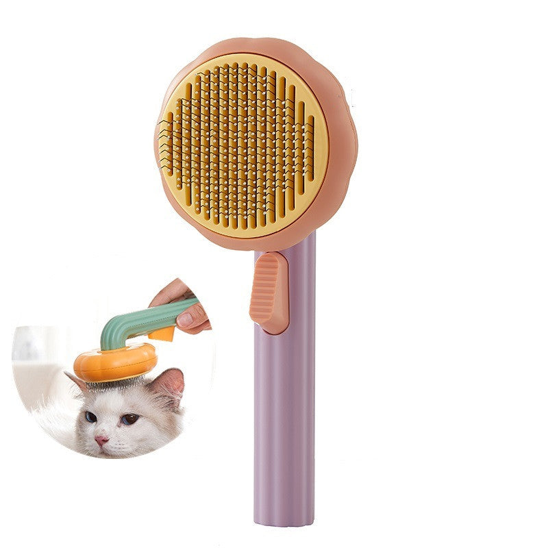 PetGlow Self-Cleaning Cat & Dog Grooming Brush