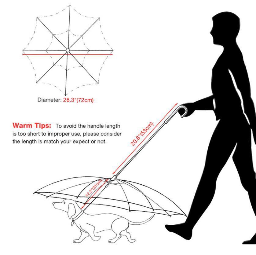 Stay Dry & Stylish – Transparent Dog Umbrella with Leash for Rainy Walks!" ☔