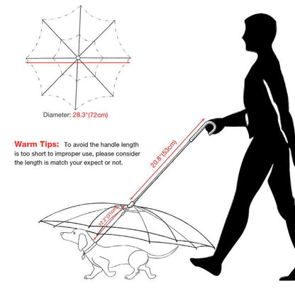 Stay Dry & Stylish – Transparent Dog Umbrella with Leash for Rainy Walks!" ☔