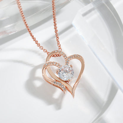 Sparkling Double Love Necklace