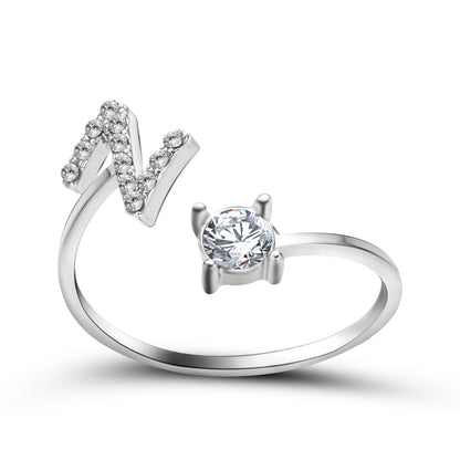 AlphaCharm 26-Letter Initial Ring