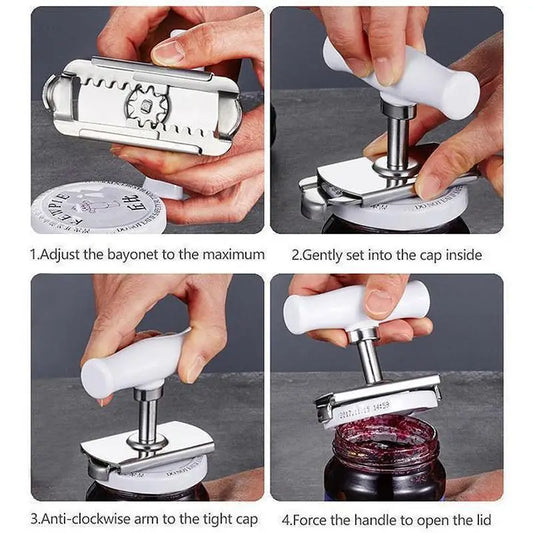 Effortless Arthritis Jar Opener Adjustable Jar Opener Stainless Steel Lids off Jar Opener Bottle Opener Can Opener