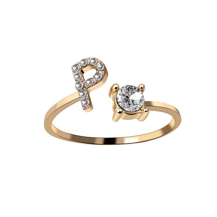 AlphaCharm 26-Letter Initial Ring