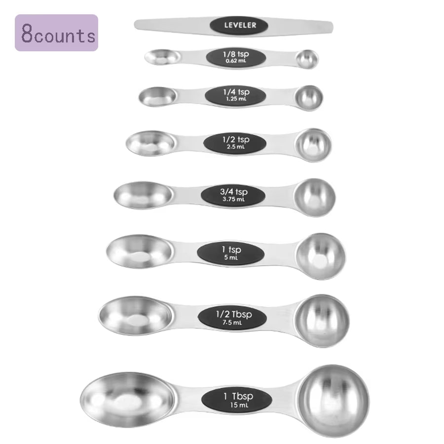 🌟 Effortless Precision in Every Pinch – 8-Piece Magnetic Measuring Spoon Set