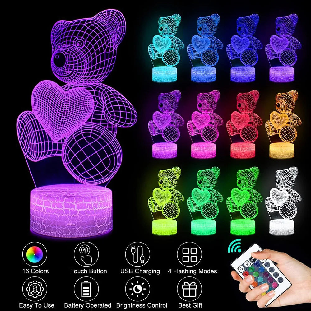 GlowVista 3D LED Night Light