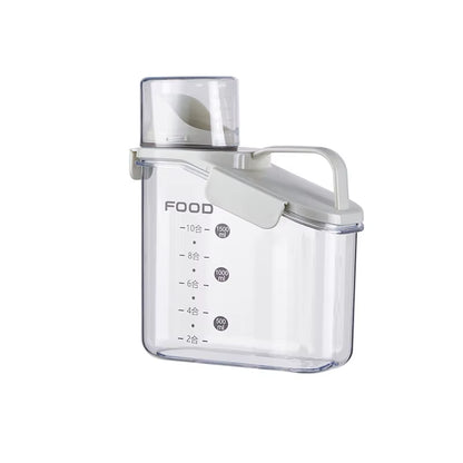 Multi-Purpose SmartSeal™ Storage Dispenser – Airtight, Mess-Free with Built-in Measuring Cup – For Grains, Flour, Cereal & More