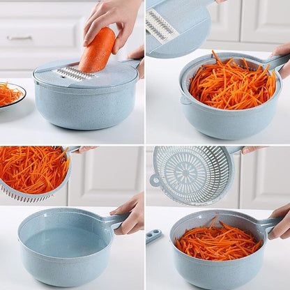 Ultimate 8-in-1 Vegetable Slicer & Grater – Speed Up Meal Prep, Effortless Cutting, & Mess-Free Cooking! ️