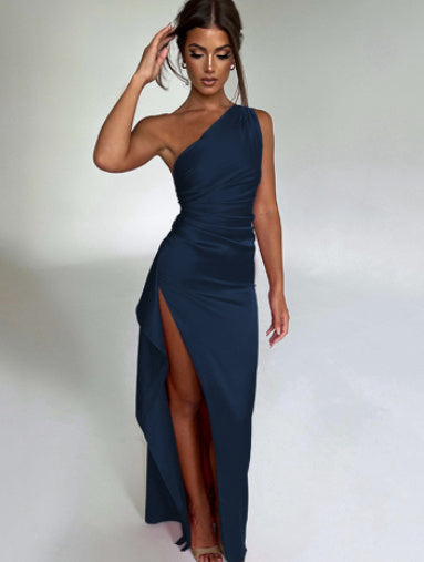 Elysian One-Shoulder Satin Dress