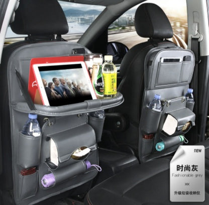 Keep Your Car Clutter-Free with the Ultimate PU Leather Multifunctional Seat Back Organizer!