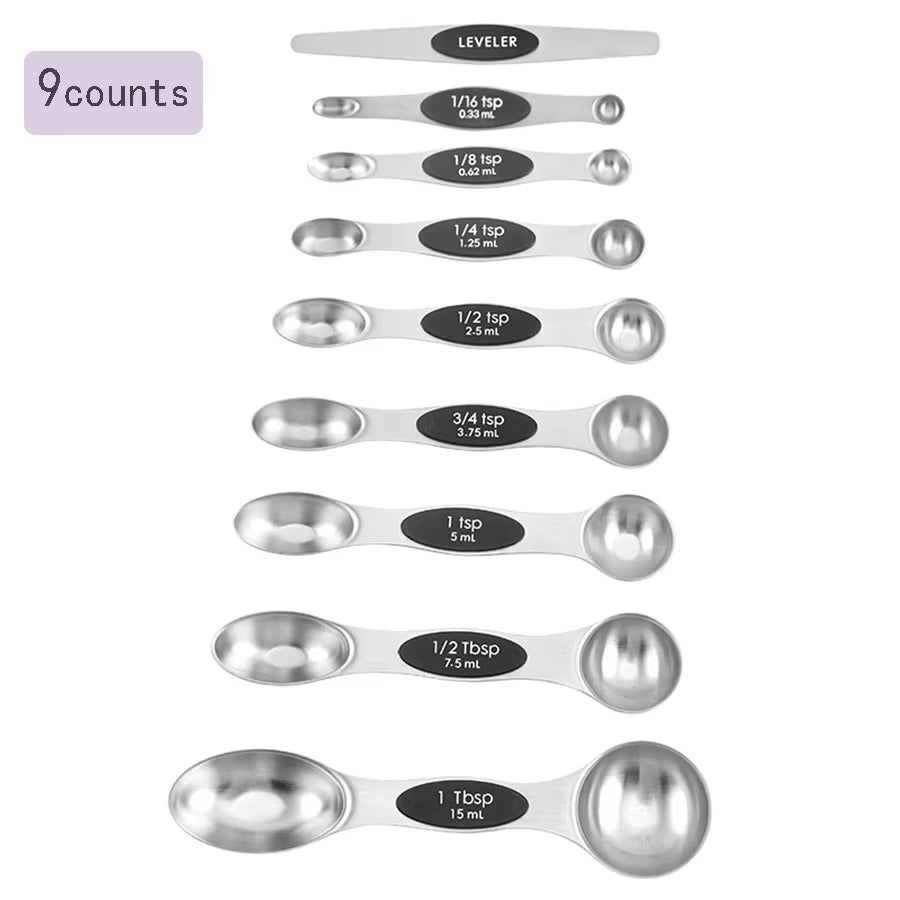 🌟 Effortless Precision in Every Pinch – 8-Piece Magnetic Measuring Spoon Set