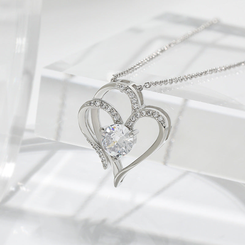 Sparkling Double Love Necklace