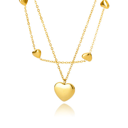 Eternal Love: Multilayer Heart & Moon Pendant Necklace – Timeless Elegance for Every Occasion" ✨