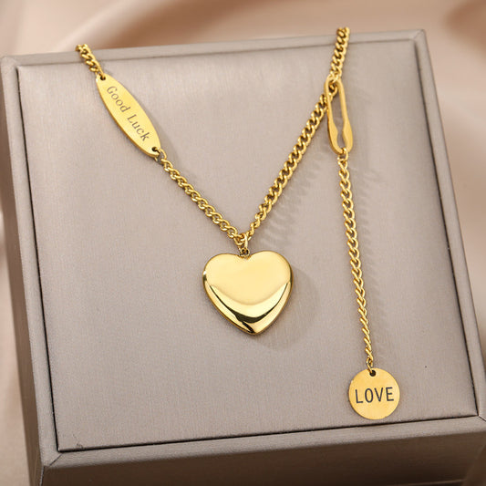 Eternal Love: Multilayer Heart & Moon Pendant Necklace – Timeless Elegance for Every Occasion" ✨