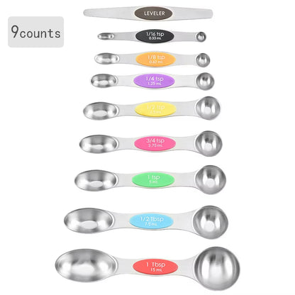 🌟 Effortless Precision in Every Pinch – 8-Piece Magnetic Measuring Spoon Set