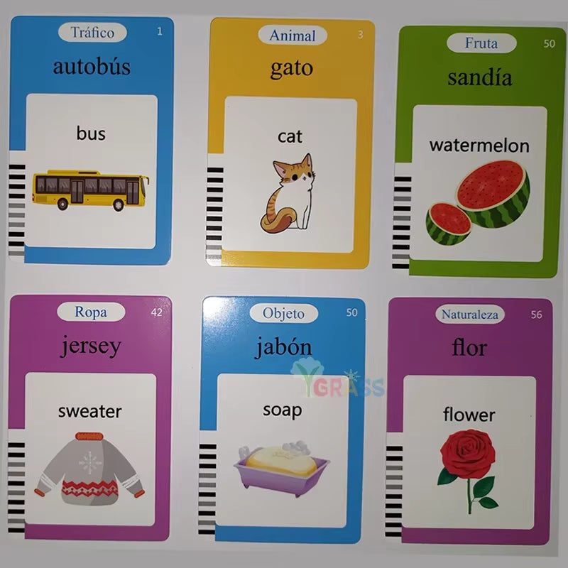 Educational Learning Talking Flash Cards for Kids, Audio Book, Gift, English Language, Russian, Spanish, French