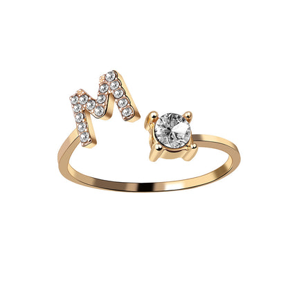 AlphaCharm 26-Letter Initial Ring